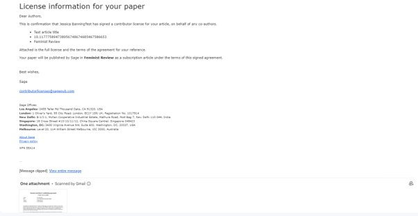 Email confirmation